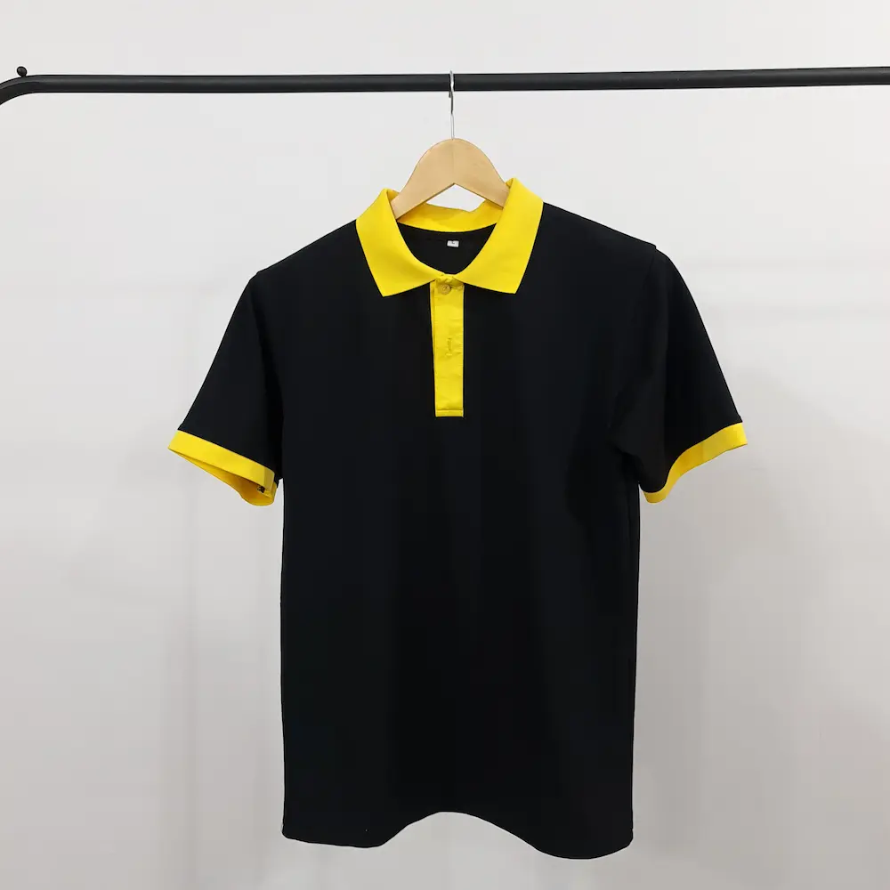 Áo Polo Màu Đen Phối Cổ Và Bo Tay Vàng – Đồng Phục Quán Ăn Chuyên Nghiệp - Ảnh 2
