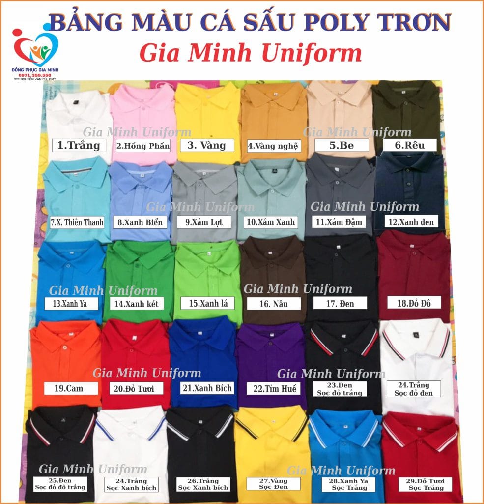 bảng màu poly trơn