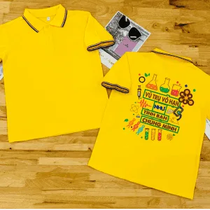 áo lớp polo : poly Vàng 3 sọc