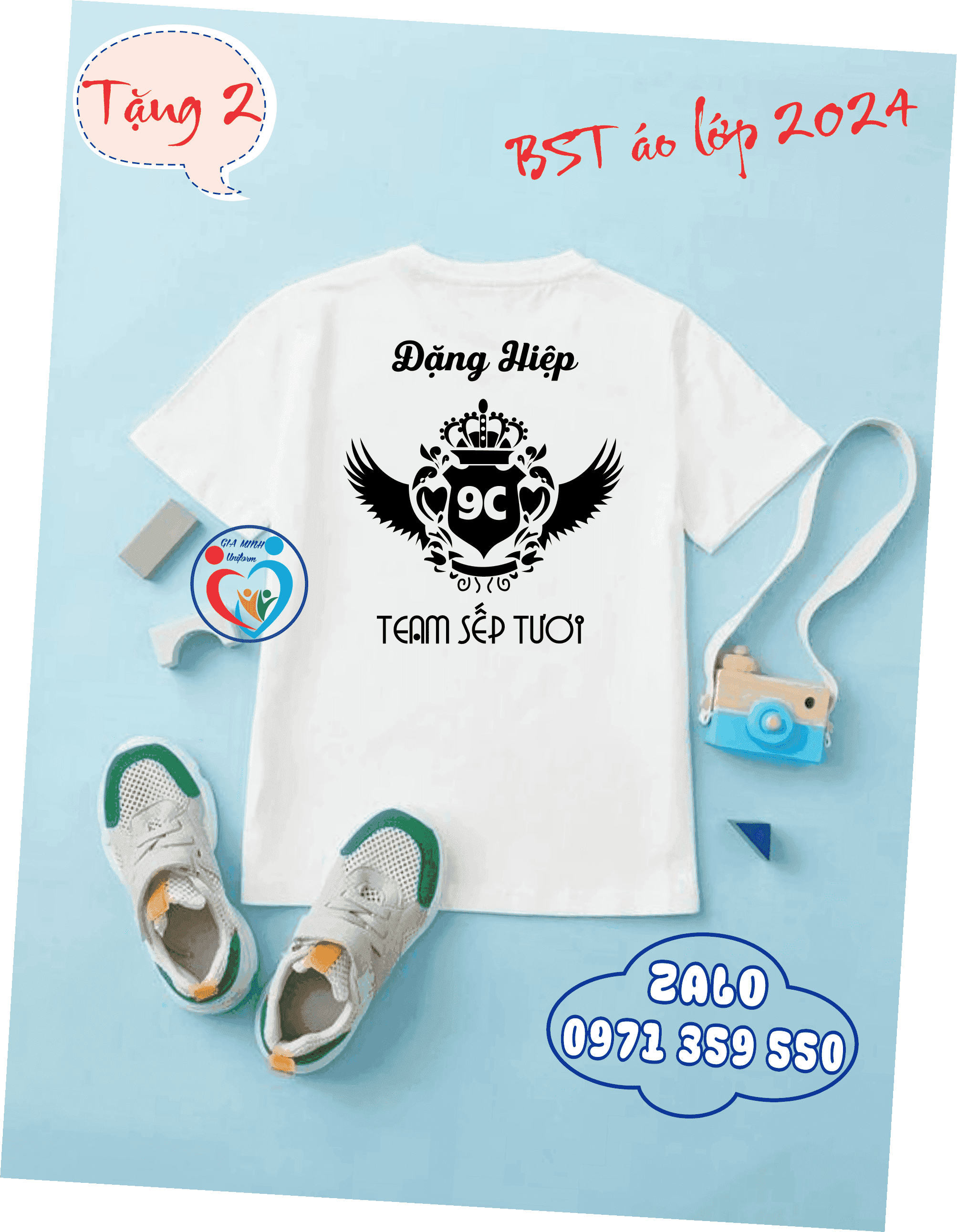 áo lớp cổ tròn thun thường trắng - Ảnh 4