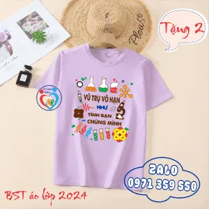 Áo lớp cổ tròn thường màu tím than