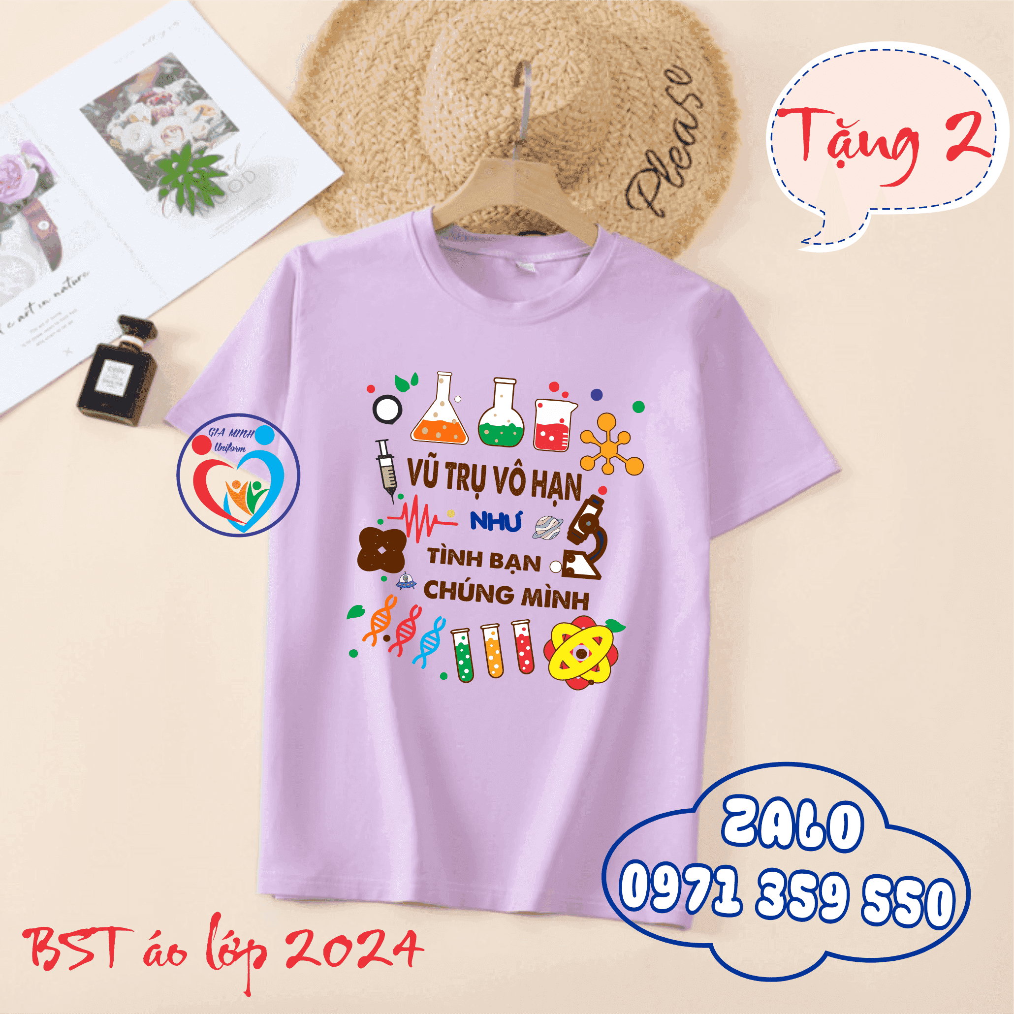 Áo lớp cổ tròn thường màu tím than