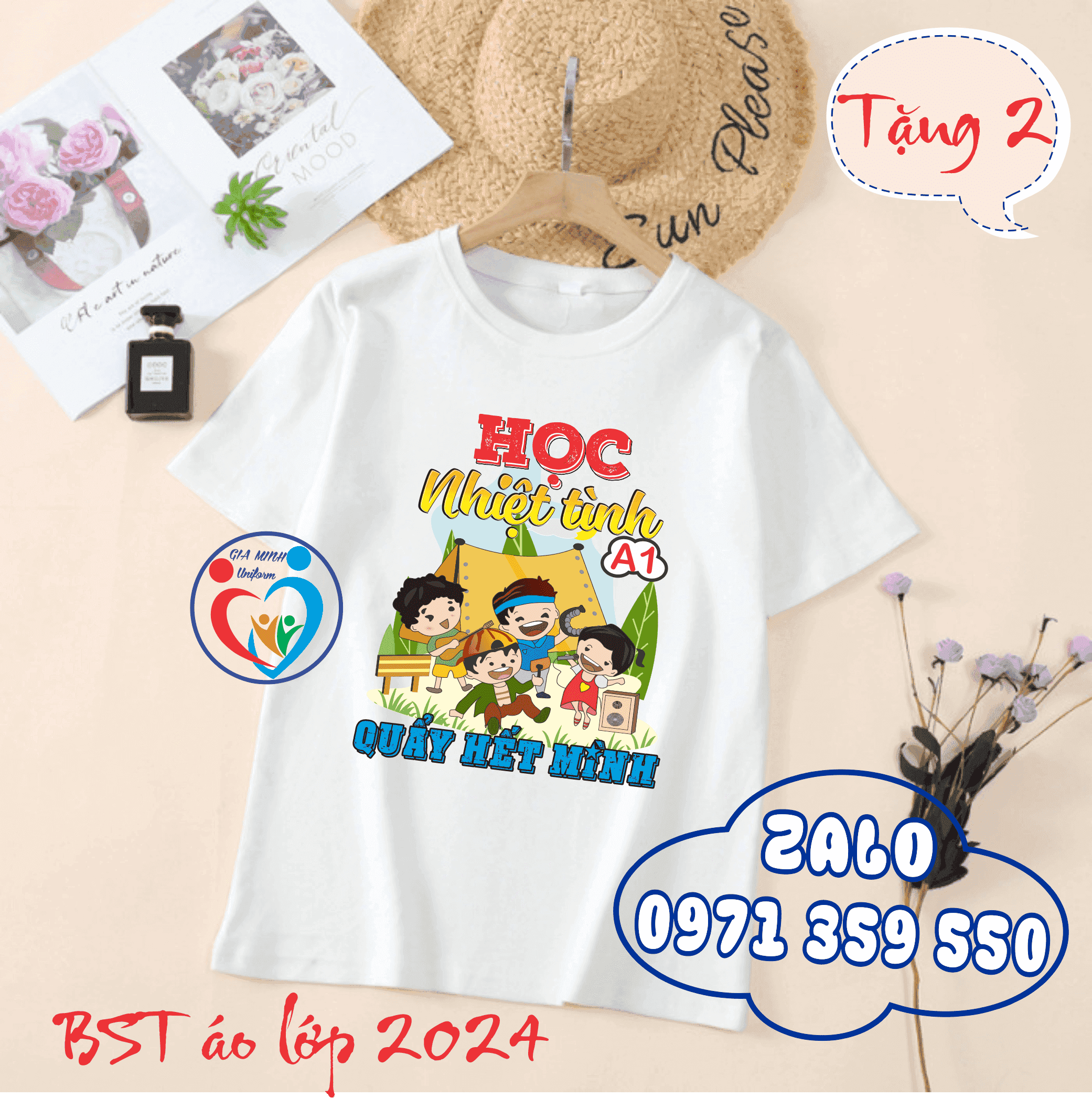 áo lớp cổ tròn thun thường trắng - Ảnh 10