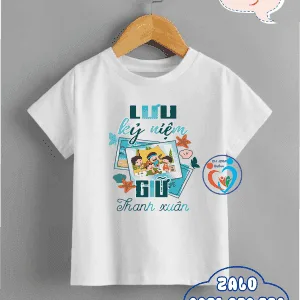 áo lớp cổ tròn thun thường trắng