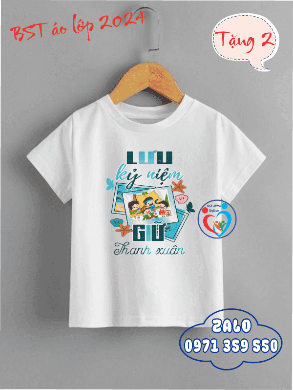 áo lớp cổ tròn thun thường trắng