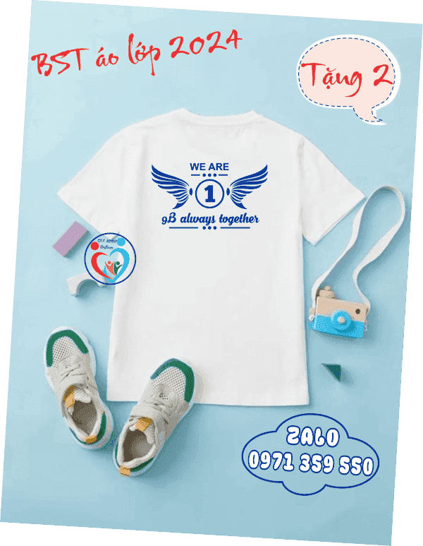 áo lớp cổ tròn thun thường trắng - Ảnh 2