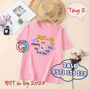 Áo lớp cổ tròn màu hồng dâu