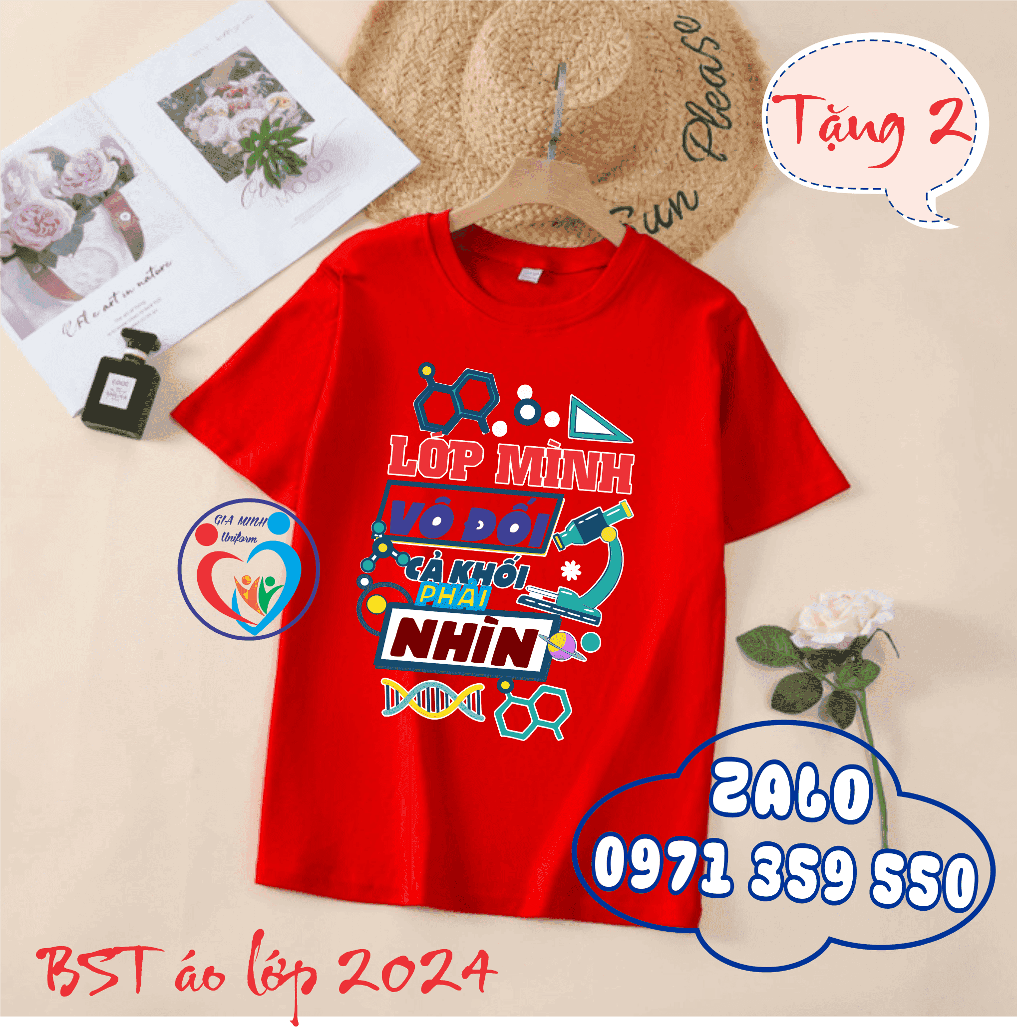 Áo lớp cổ tròn thường màu đỏ