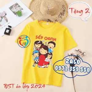 Áo lớp cổ tròn trơn màu vàng
