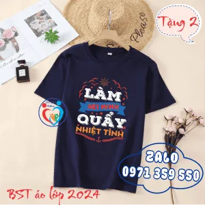 Áo lớp côt tròn thường màu xanh đen