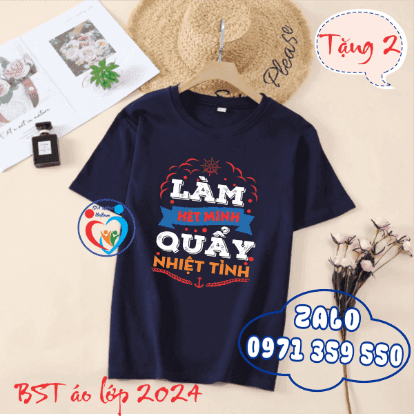 Áo lớp côt tròn thường màu xanh đen