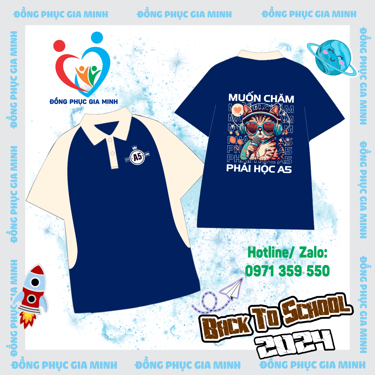 áo polo phối thân : Xanh đen phối hột gà