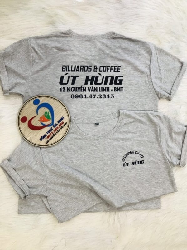 Áo lớp côt tròn thường màu xám - Ảnh 2