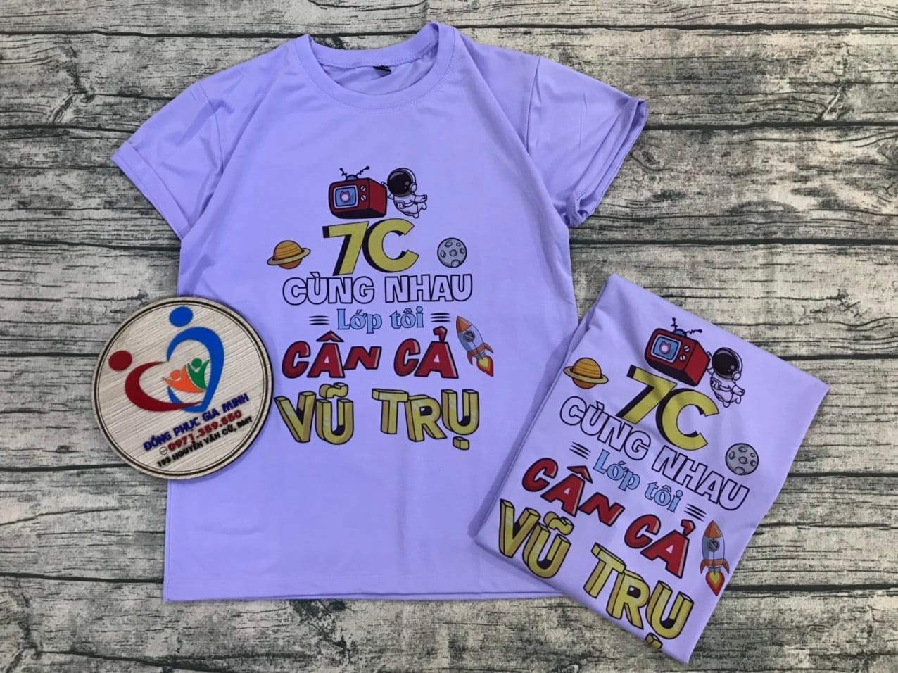 Áo lớp cổ tròn thường màu tím than - Ảnh 3