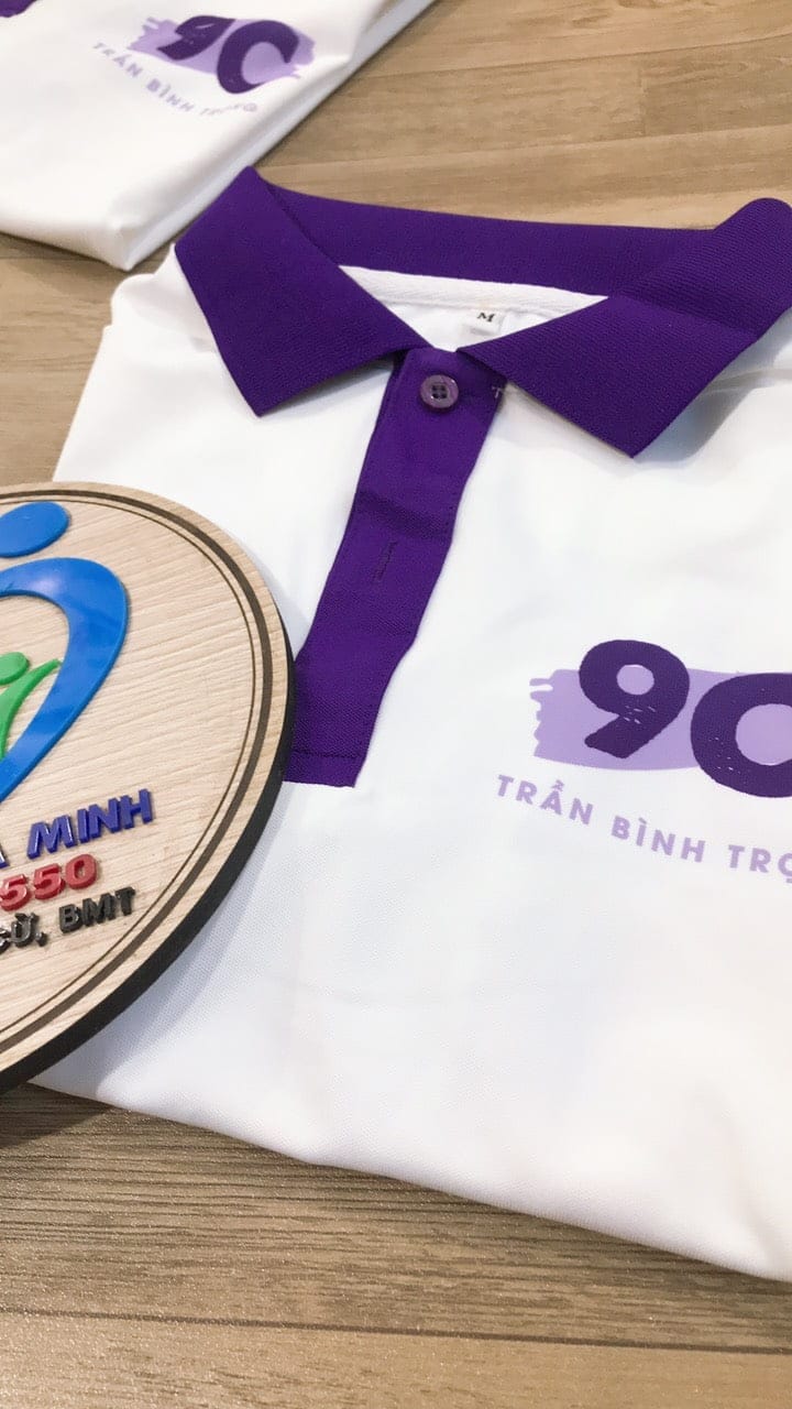 áo lớp polo phối trắng phối tím huế - Ảnh 4