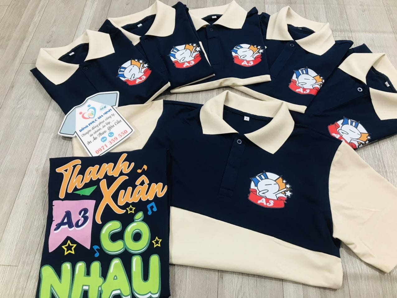 áo polo phối thân : Xanh đen phối hột gà - Ảnh 6