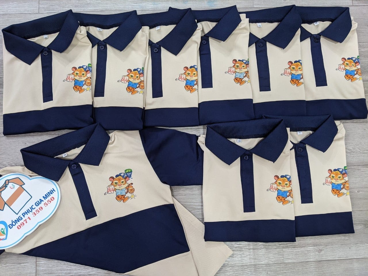 áo polo phối thân : Xanh đen phối hột gà - Ảnh 7