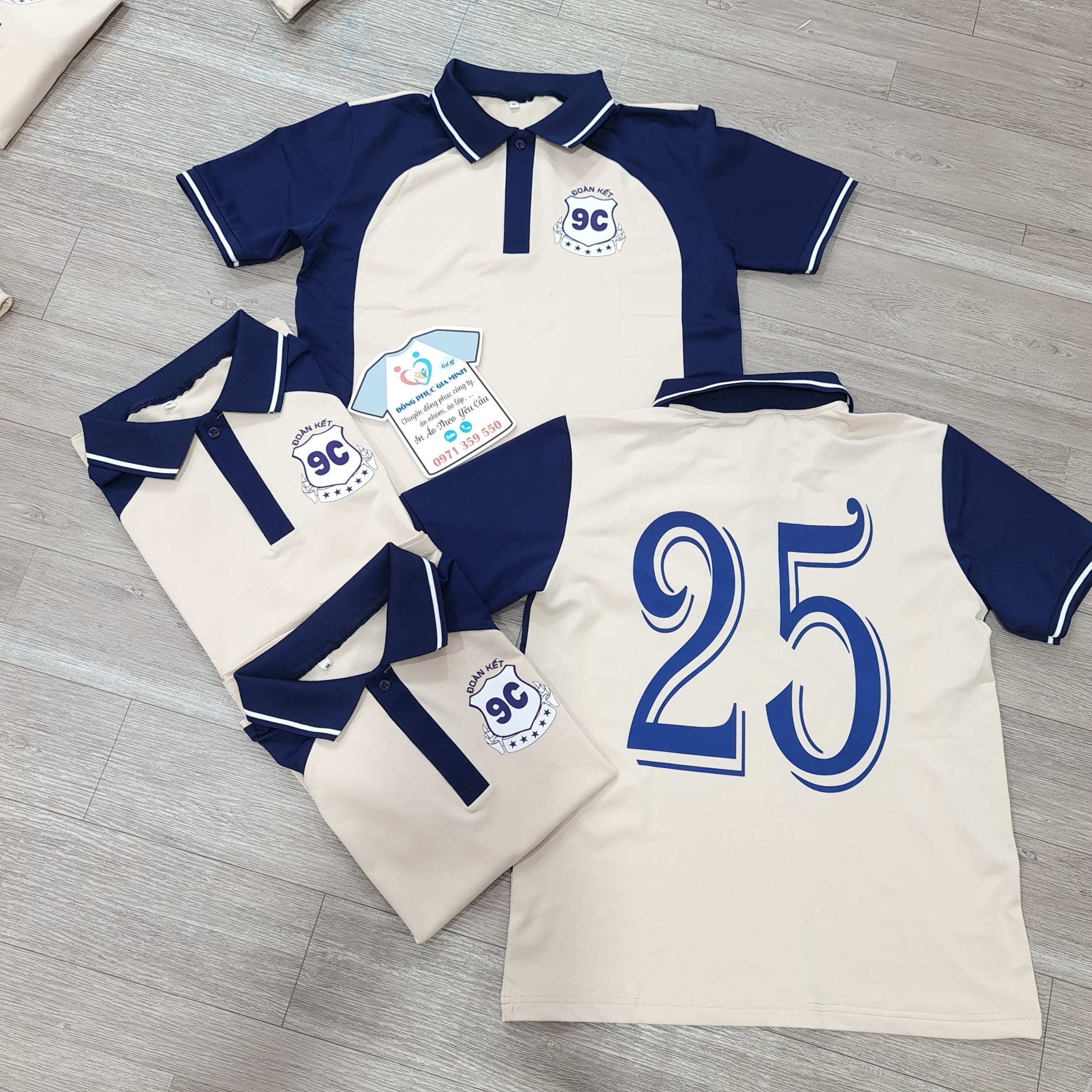 áo polo phối thân : Xanh đen phối hột gà - Ảnh 5