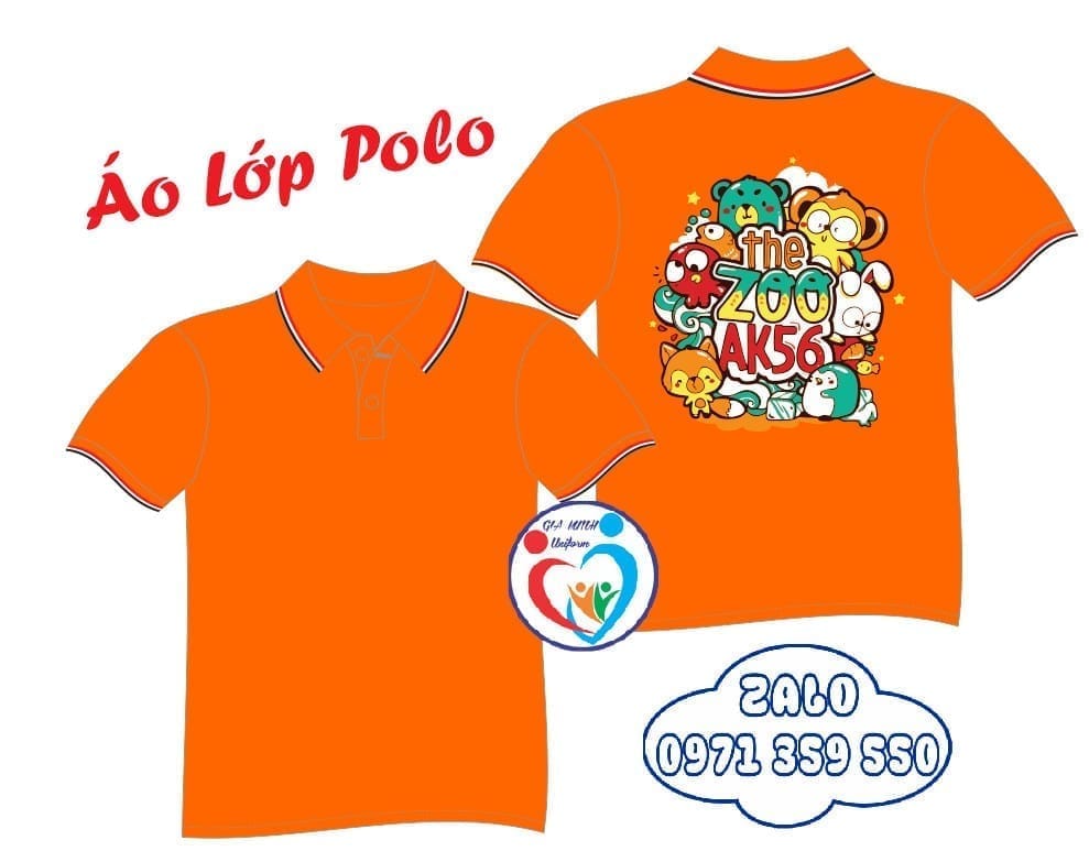 Áo lớp polo: Cam 3 sọc - Ảnh 6