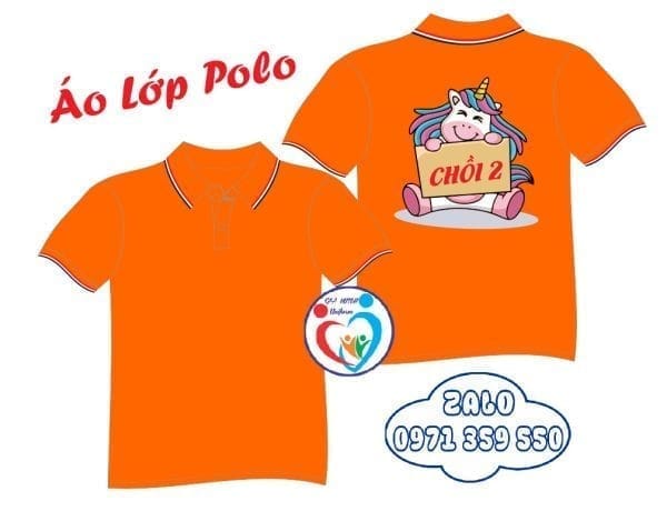 Áo lớp polo: Cam 3 sọc - Ảnh 5
