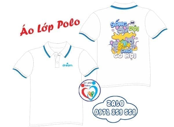 Áo lớp polo: Trắng sọc xanh - Ảnh 6