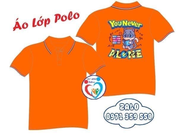 Áo lớp polo: Cam 3 sọc - Ảnh 4