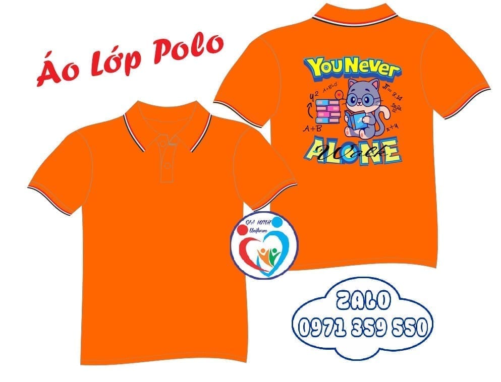 Áo lớp polo: Cam 3 sọc - Ảnh 4
