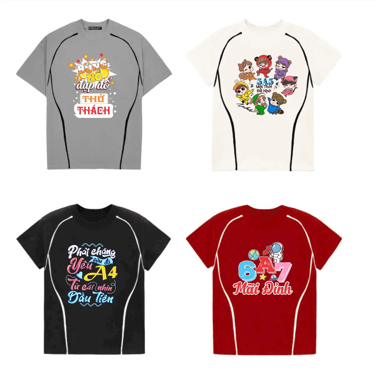 Áo lớp cotton sọc viền