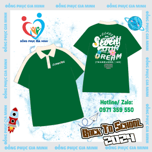 Áo polo phối thân : Xanh ve chai + hột gà cầu vai