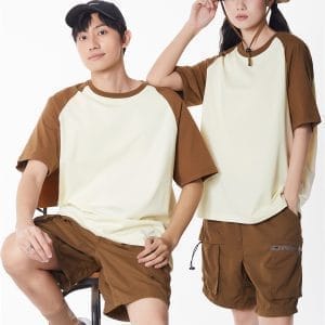 Áo Lớp Raglan Màu Be Phối Tay Nâu - Phong Cách Năng Động & Trẻ Trung