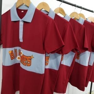 Áo polo phối thân : Đô phối xám trắng