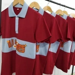 Áo polo phối thân : Đô phối xám trắng