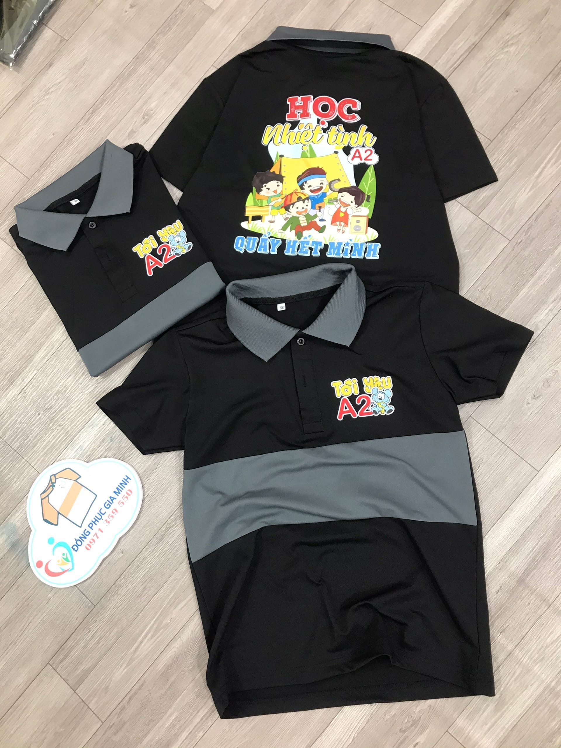 áo polo phối thân: Đen phối xám chì - Ảnh 2