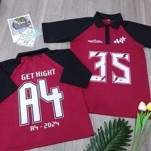 Áo polo phối thân : Đỏ phối đen