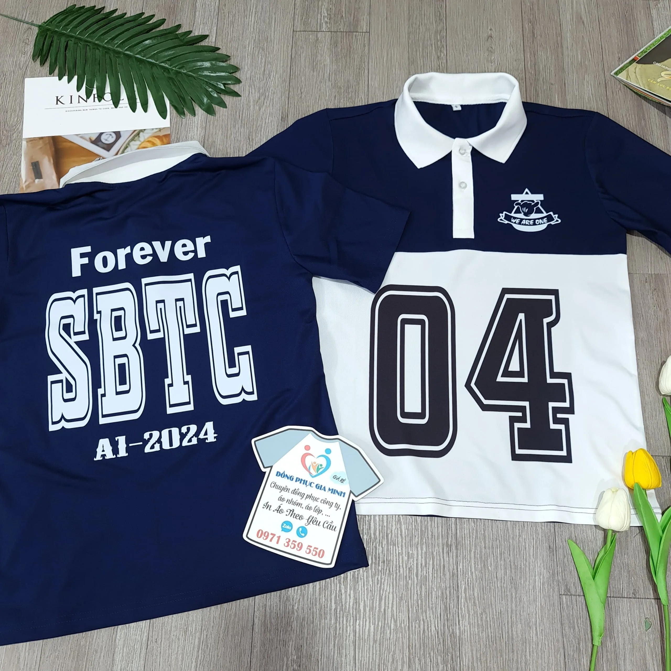 áo polo phối thân: xanh đen phối trắng - Ảnh 2