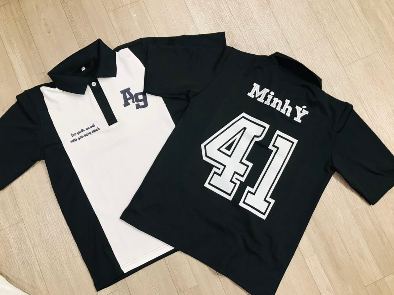 áo polo phối thân: Đen phối trắng - Ảnh 2