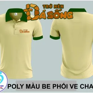 mẫu áo đồng phục poly be phối ve chai "Trở Nên Đá Sống"