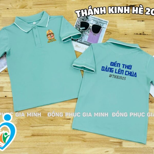 Áo polo cổ trụ Thánh Kinh Hè 2025 vải poly Thái