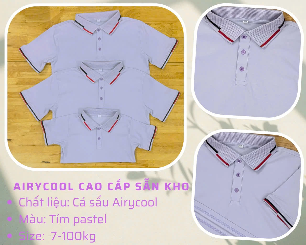 Áo Polo Airycool Tím Pastel – Siêu Mát, Siêu Nhẹ Cho Làn Da - Ảnh 6