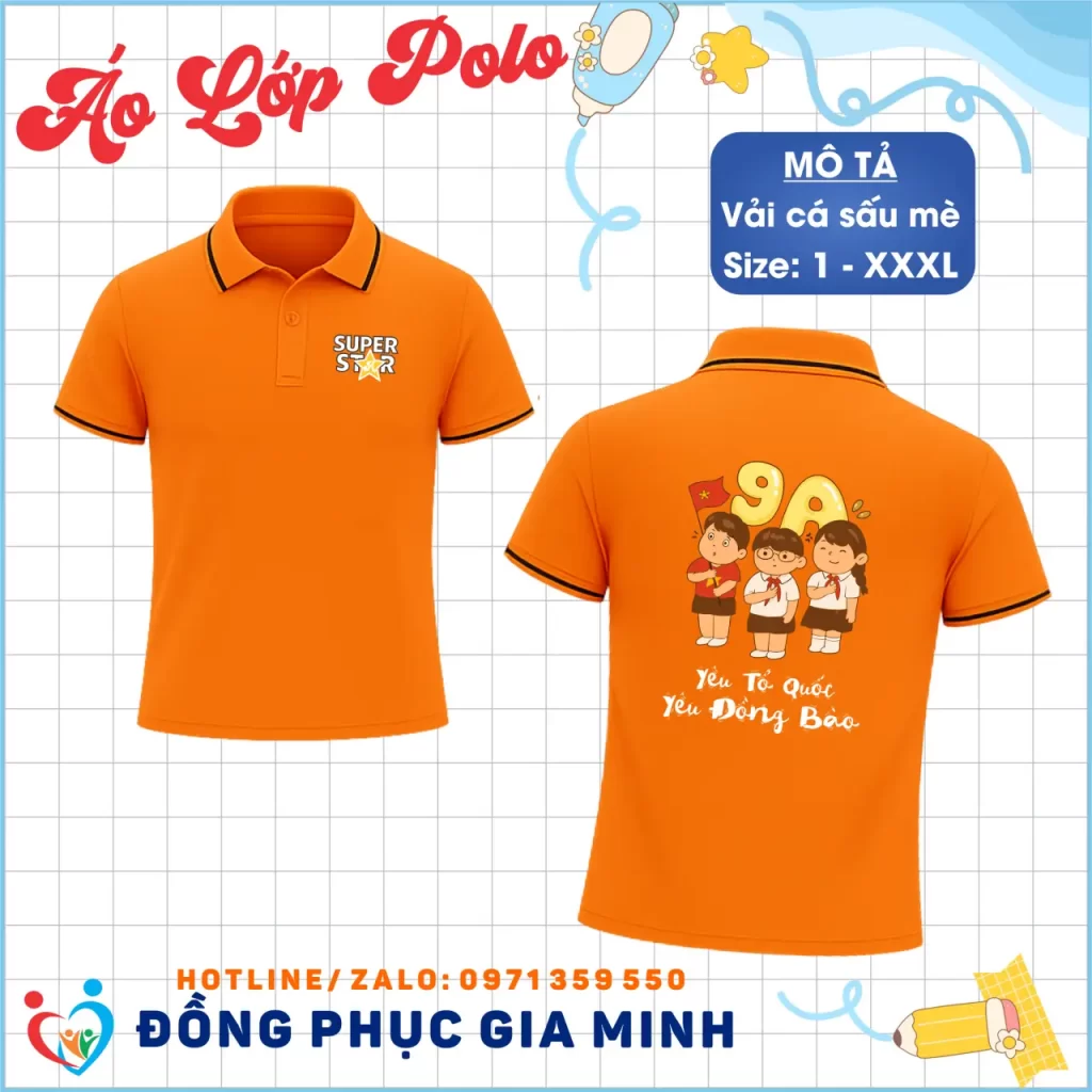 Áo Lớp Polo Cổ Trụ Vải Thun Mè Cá Sấu 2026