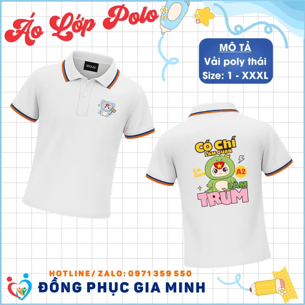 Áo Lớp Polo Cổ Trụ Poly Thái