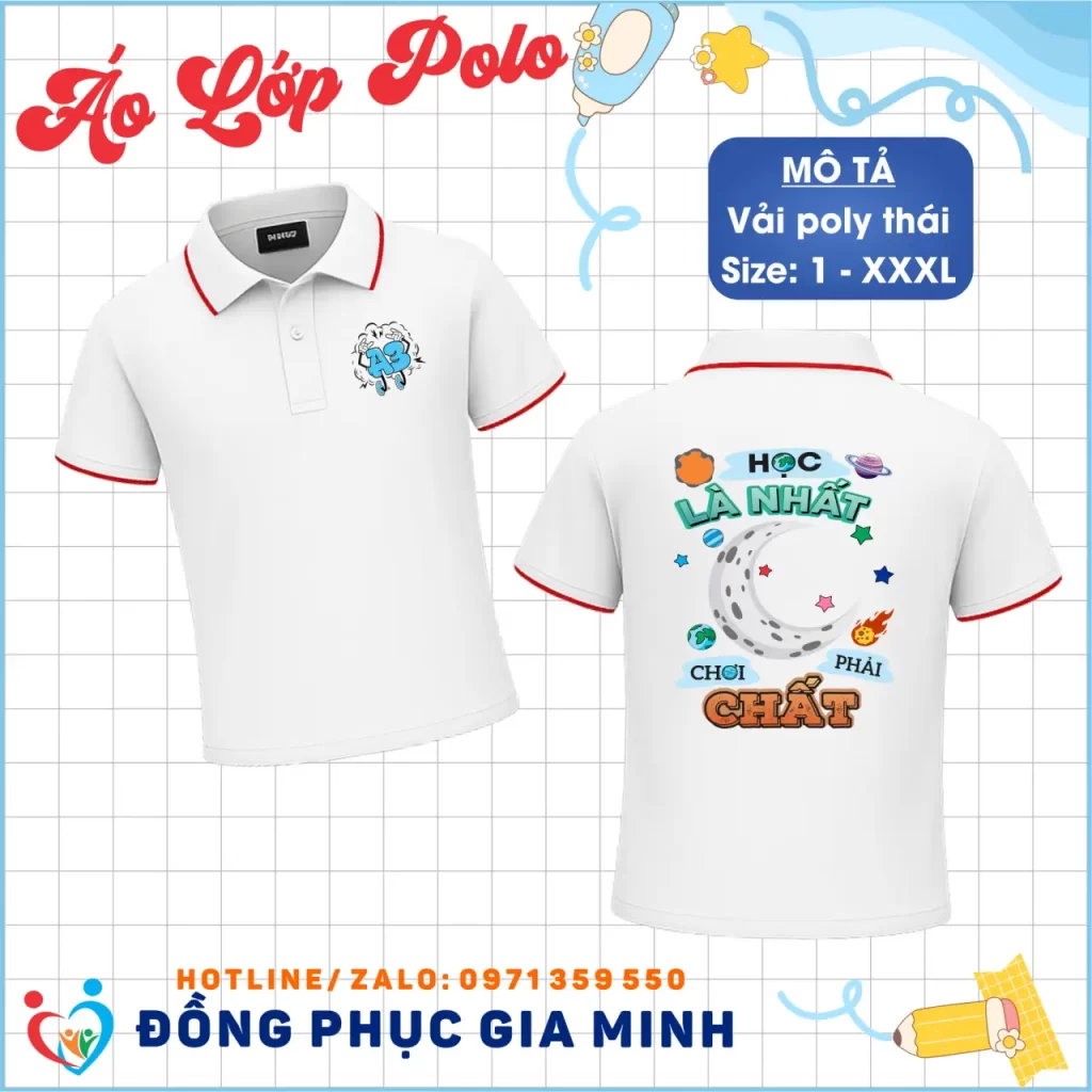 Áo Lớp Polo Cổ Trụ Poly Thái