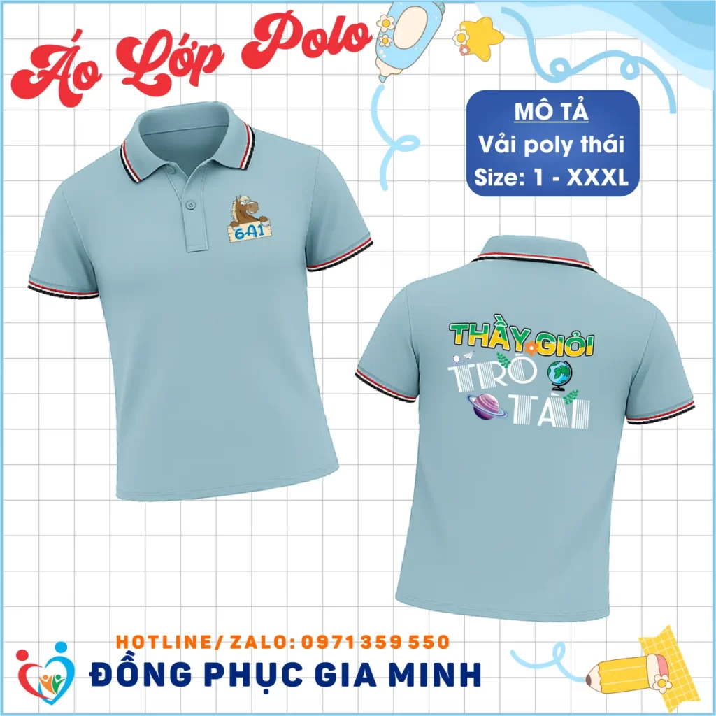 Áo Lớp Polo Cổ Trụ Poly Thái