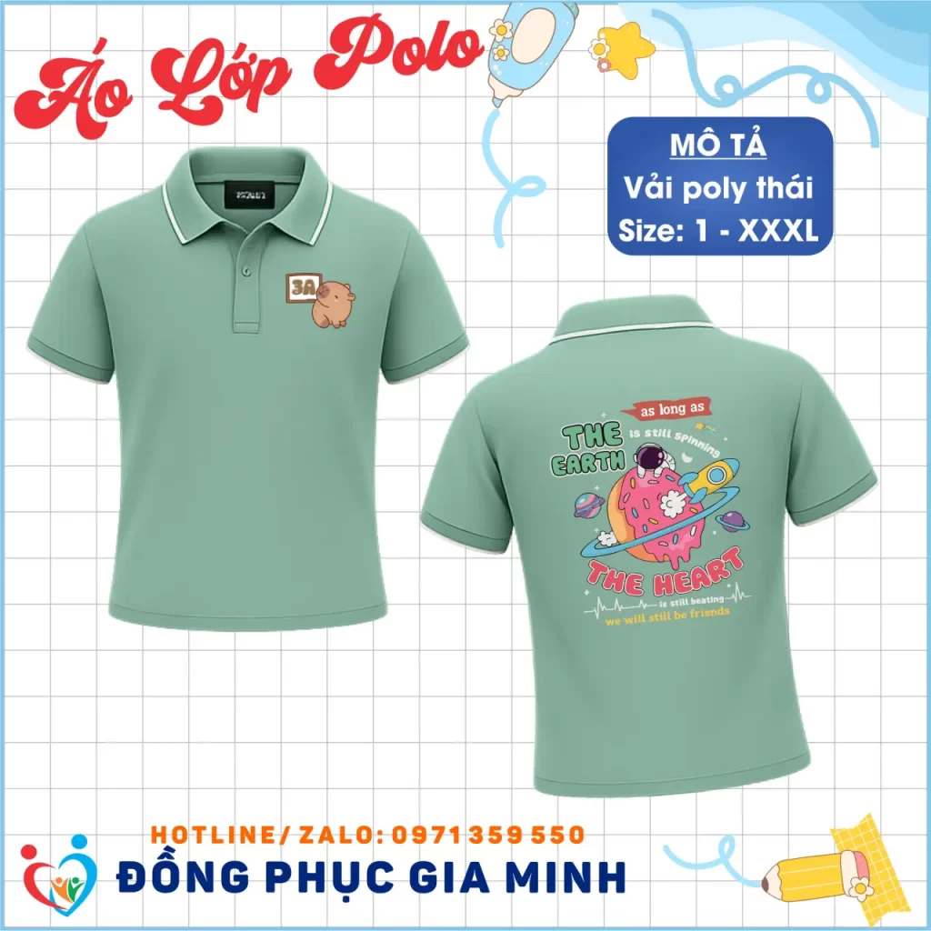 Áo Lớp Polo Cổ Trụ Poly Thái