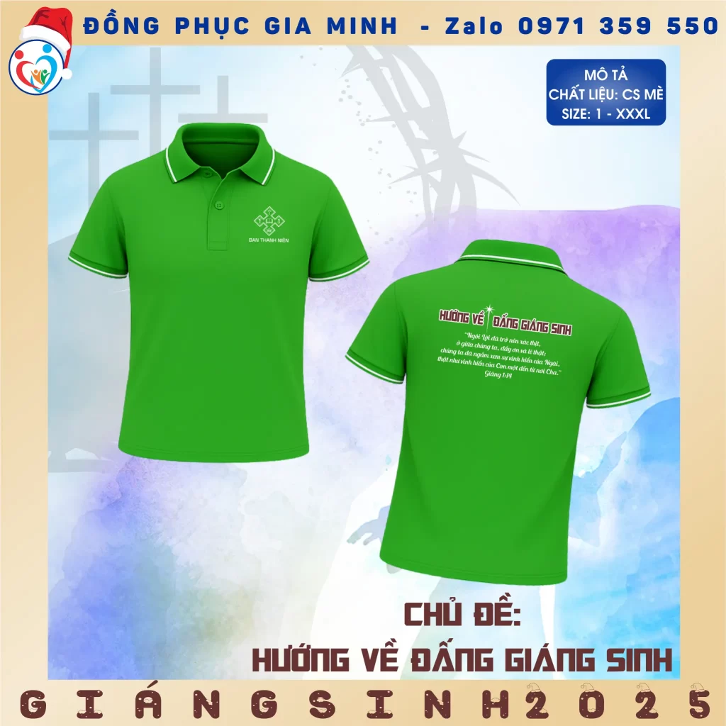 Một góc chụp cận cảnh áo thun có thiết kế hình hang đá, biểu trưng cho sự Giáng sinh của Đức Chúa.