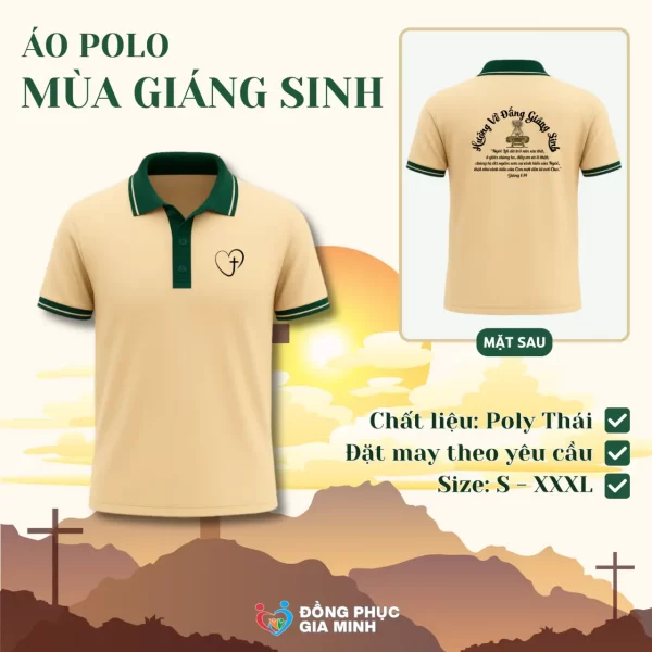Áo Polo May Phối Hướng Về Đấng Giáng Sinh 2025 – Đặt May Theo Yêu Cầu | Đồng Phục Tin Lành Cao Cấp