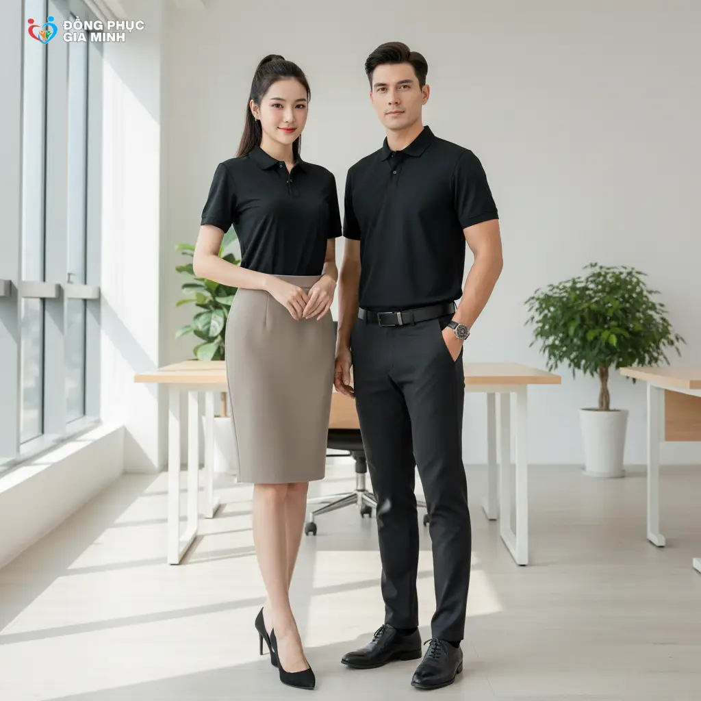 Áo Đồng Phục Polo Đen Trơn
