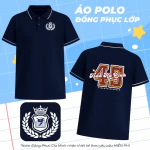 Áo lớp Polo thiết kế theo yêu cầu – In PET, in chuyển nhiệt, thêu logo | Đồng Phục Gia Minh