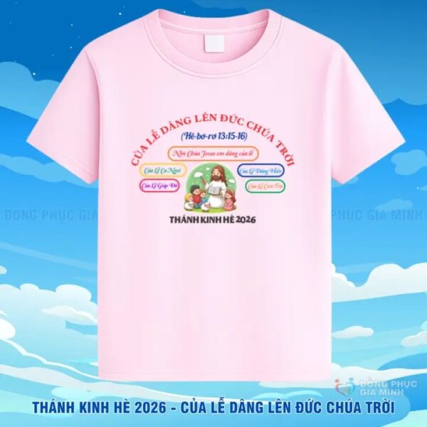 Áo Thánh Kinh Hè 2026 cho Ban Thiếu Nhi – Chủ đề “Của Lễ Dâng Lên Đức Chúa Trời”