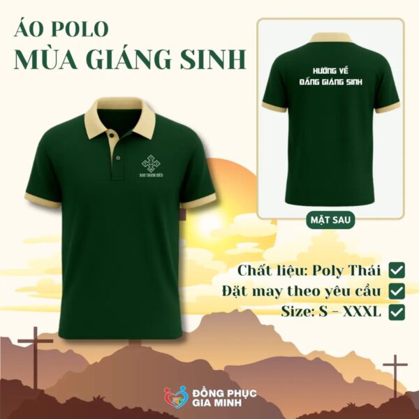 Áo Polo May Phối Hướng Về Đấng Giáng Sinh 2025 – Đặt May Theo Yêu Cầu | Đồng Phục Tin Lành Cao Cấp